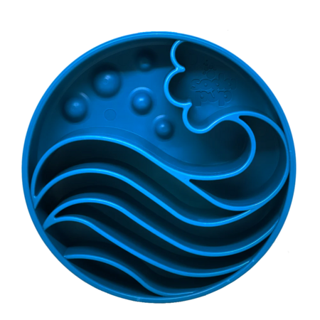 Sodapup Dog Slow Feeder Deep E-Bowl Wave Blue