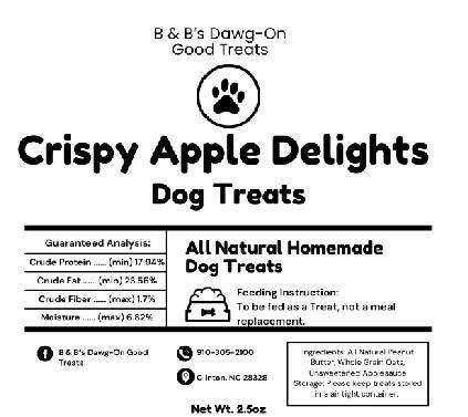 B&B Crispy Apple Delight Dog Treats 4oz