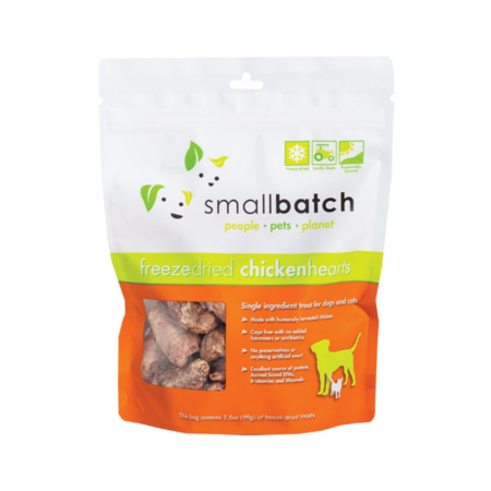 Smallbatch Dog Treat FD Hearts Chicken 3.5 oz