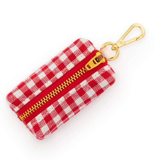 Red Gingham Poop Bag Dispenser