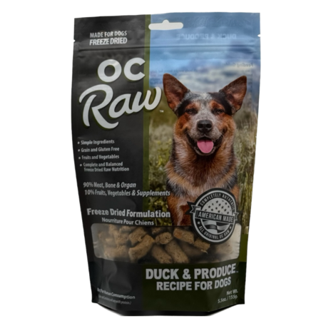 OC Raw Dog Food FD Duck & Produce Meaty Rox 5.5 oz