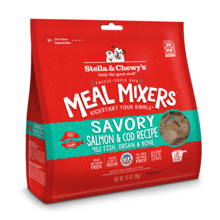 Stella & Chewy's Dog Food FD Meal Mixers Savory Salmon Cod 3.5oz