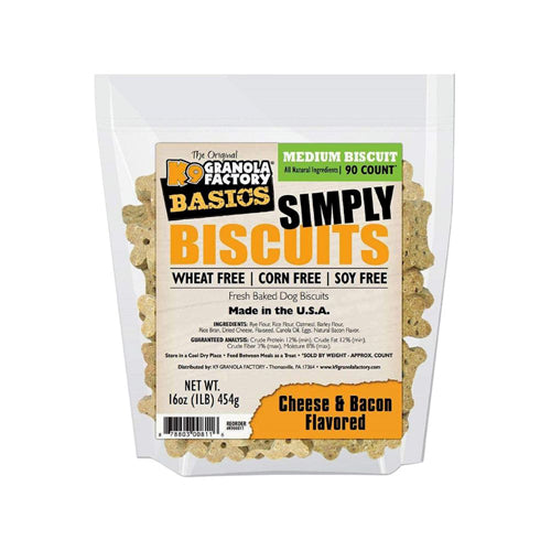 K9 Granola Dog Treat Simply Biscuits Cheese & Bacon 1# Medium