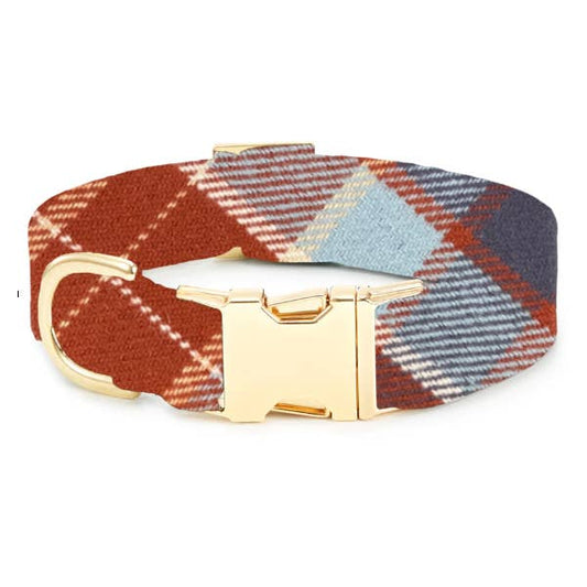 Maple Plaid Flannel Dog Collar