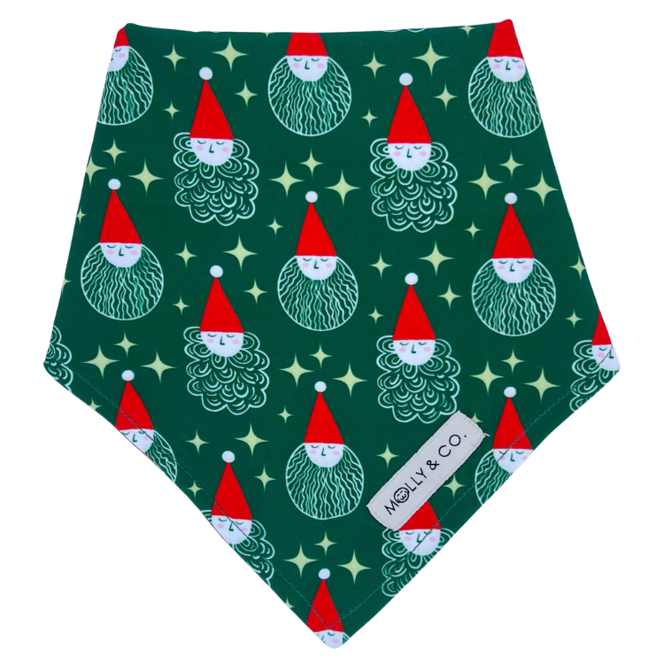 Santa + Royal Stewart Plaid - Reversible Dog Bandana