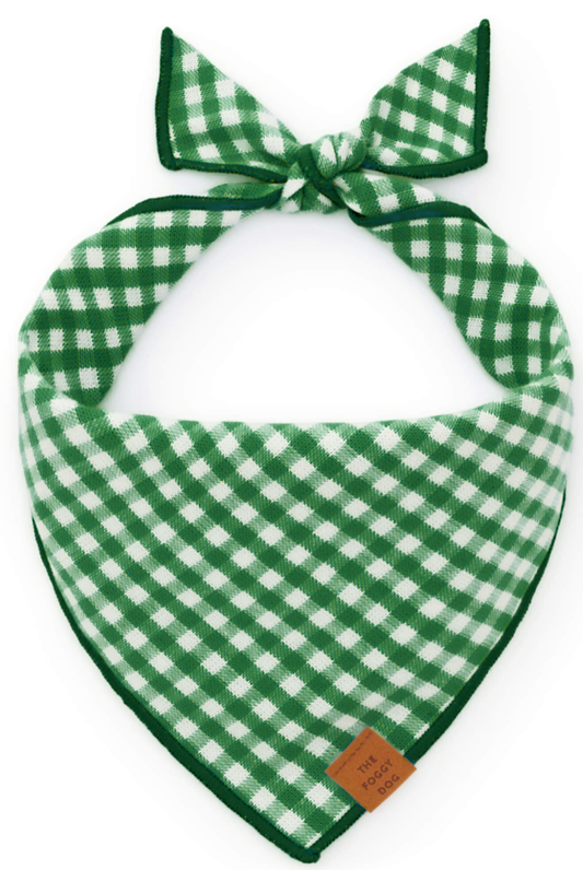 Evergreen Gingham Dog Bandana