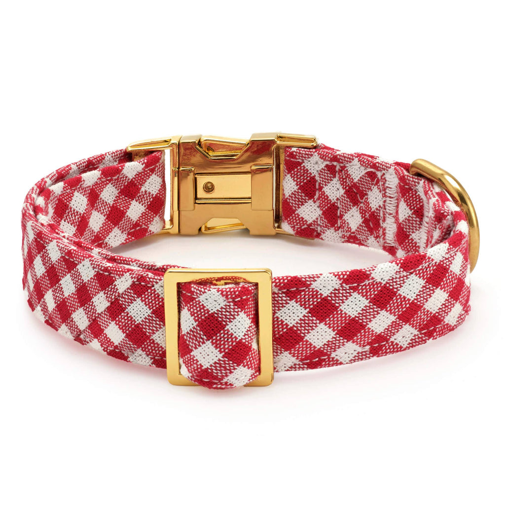 Red Gingham Dog Collar