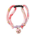Necoichi Cat Collar Chirimen W/ Bell Pink