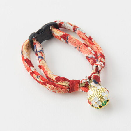 Necoichi Cat Collar Chirimen Temari Dynasty Red