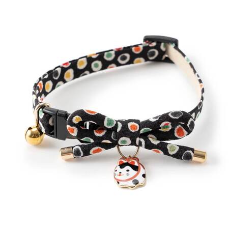 Necoichi Cat Collar Zen Hariko Charm Black