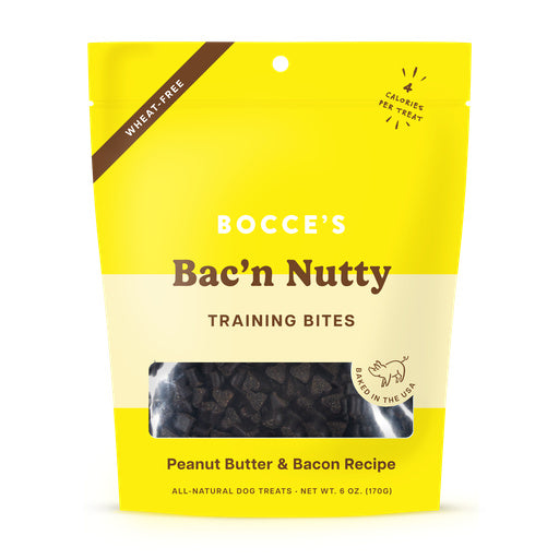 Bocce's Dog Treat Everyday Training Bites Bacon Nutty 6 oz