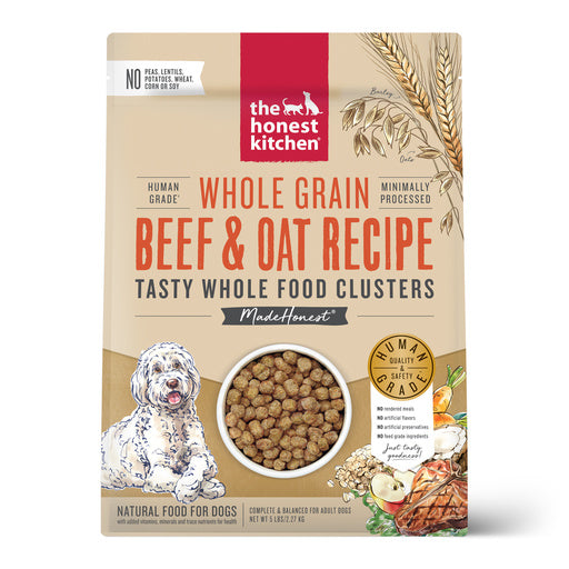 Honest Kitchen Dog Dry Clusters Whole Grain Beef Oat 5#