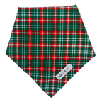 Santa + Royal Stewart Plaid - Reversible Dog Bandana