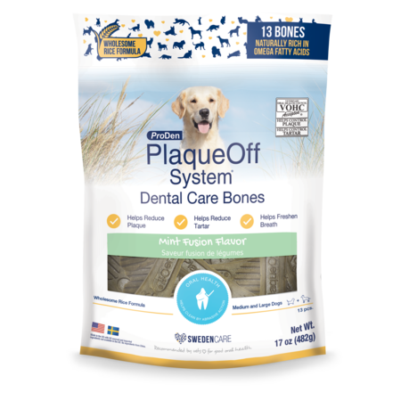 Swedencare Plaqueoff Dog Health Dental Bones Mint 17 oz