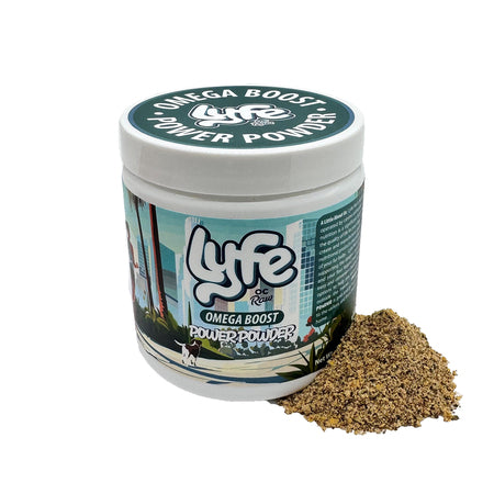 OC Raw Lyfe Dog Topper Power Powder Omega Boost 4.25 oz