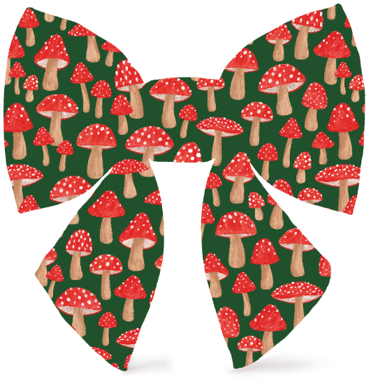 Mushroom Meadow Lady Dog Bow