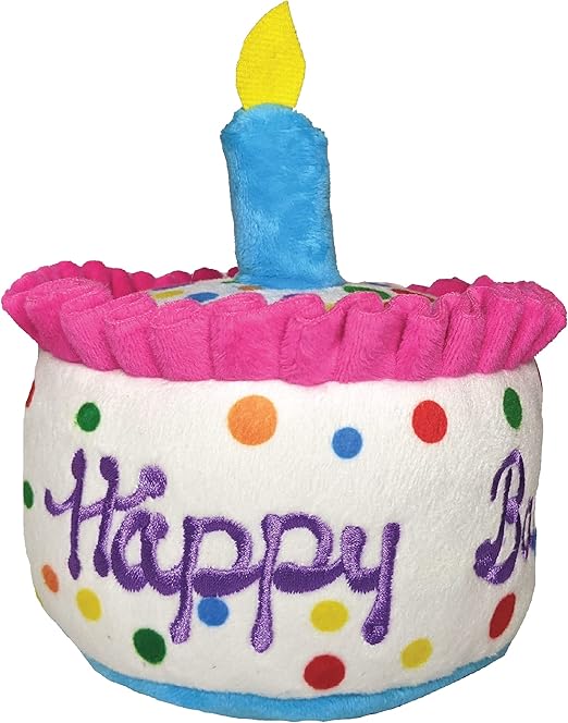Huxley Kent Dog Toy Power Plush Happy Barkday Cake Large