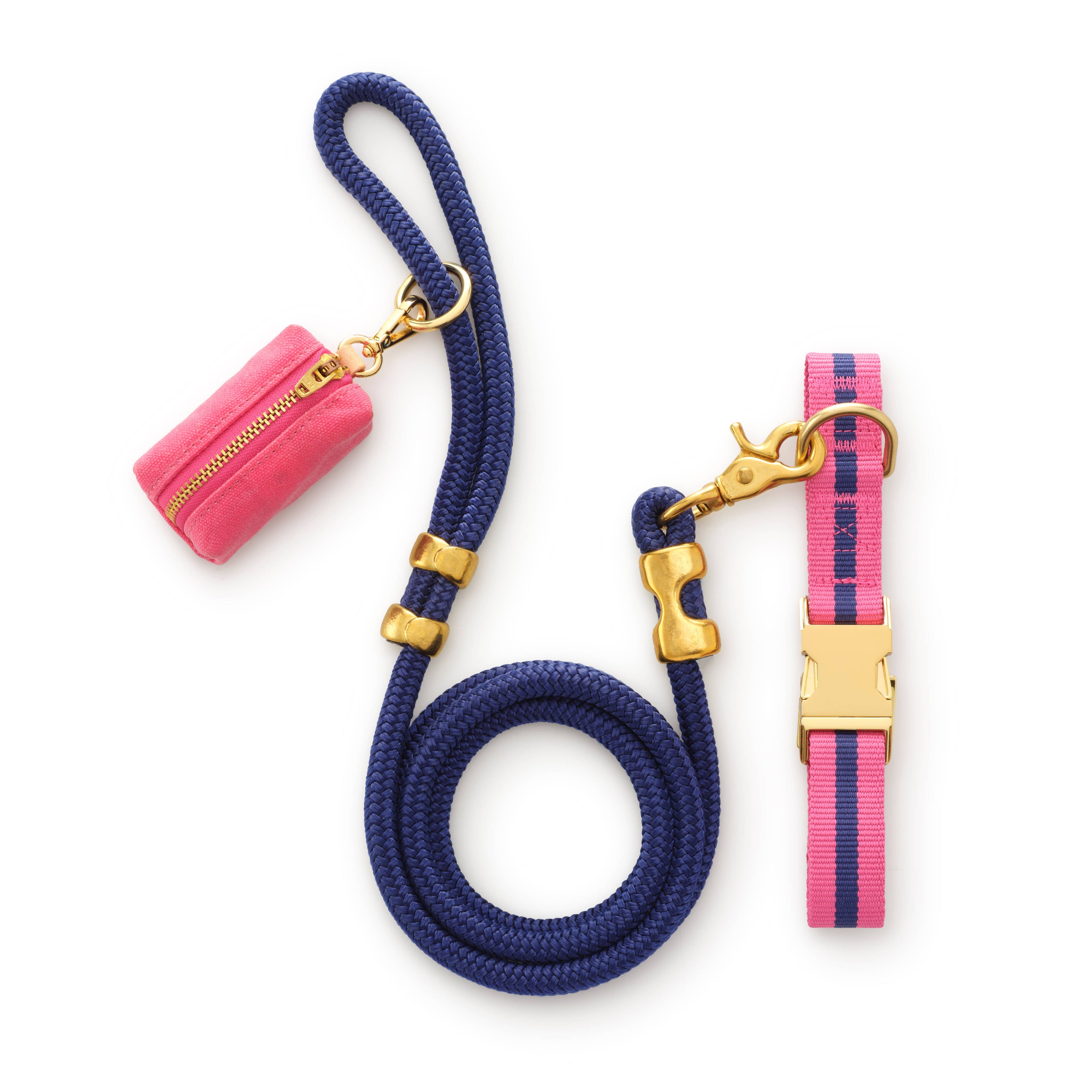 Sloane Striped Webbing Dog Collar