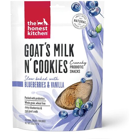 Honest Kitchen Dog Treat Goat's Milk Cookies Blueberry & Vanilla 8 oz