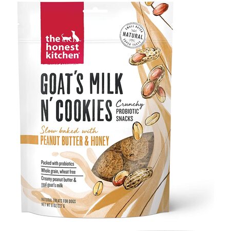 Honest Kitchen Dog Treat Goat's Milk Cookies Peanut Butter & Honey 8 oz