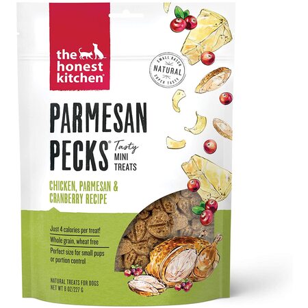 Honest Kitchen Dog Treat Parmesan Pecks Chicken, Parmesan Cranberry 8 oz