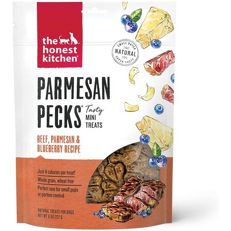Honest Kitchen Dog Treat Parmesan Pecks Beef, Parmesan, Blueberry 8 oz