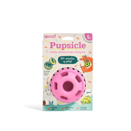 Woof Dog Toy Pupsicle Birthday Pink Large