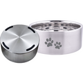 Indipet Stainless Double Wall Dish Silver 16oz
