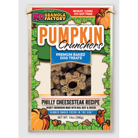 K9 Granola Dog Treat Pumpkin Crunchers Philly Cheesesteak 14 oz