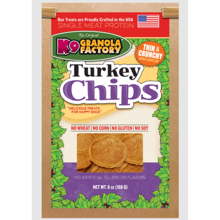 K9 Granola Dog Treat GF Natural Chips Turkey Chips 6 oz