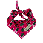 Sugarplum Trees + Giftwrap Plaid - Reversible Dog Bandana
