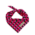 Sugarplum Trees + Giftwrap Plaid - Reversible Dog Bandana
