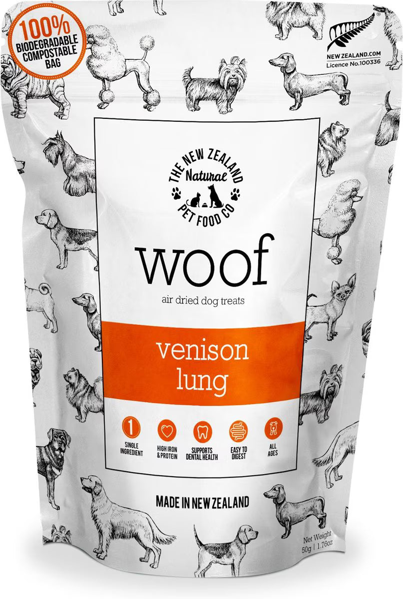 New Zealand Woof AD Dog Treat Venison Lung 1.76oz