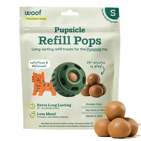 Woof Dog Treat PB & Chicken Refill Pops Small 6 oz