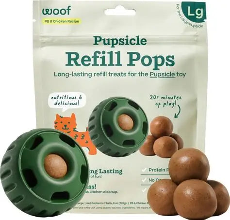 Woof Dog Treat PB & Chicken Refill Pops Large 8 oz