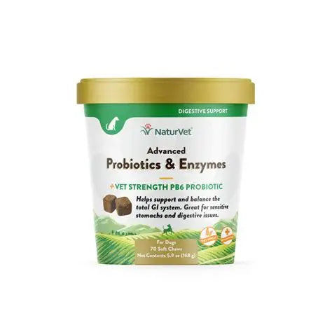 NaturVet Advanced Probiotics & Enzymes Soft Chew 70ct
