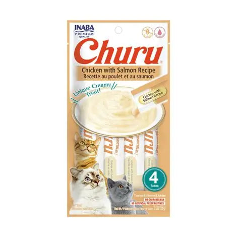 Inaba Churu Purees Salmon & Chicken Recipe 2oz 4 Pack