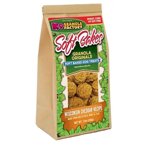 K9 Granola Dog Treat Soft Bakes Wisconsin Cheddar 12 oz