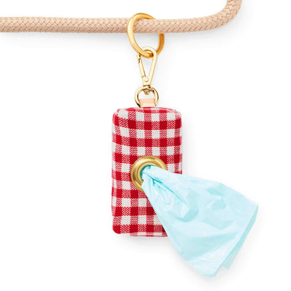 Red Gingham Poop Bag Dispenser