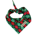 Evergreen Argyle + Nutcracker - Reversible Dog Bandana