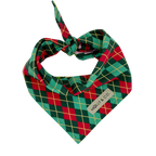 Evergreen Argyle + Nutcracker - Reversible Dog Bandana