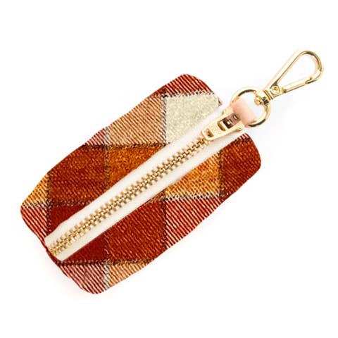 Pumpkin Spice Plaid Flannel Waste Bag Holder