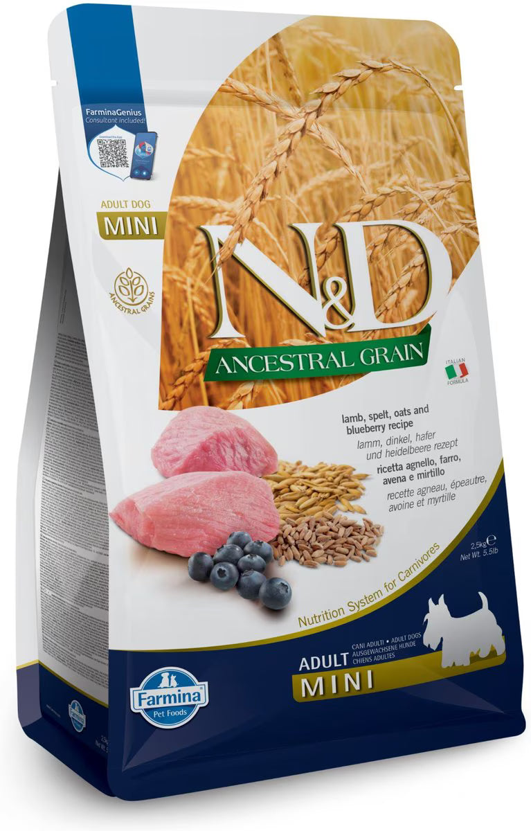 Farmina Ancestral Grain Dog Lamb Blueberry Adult Mini 5.5#